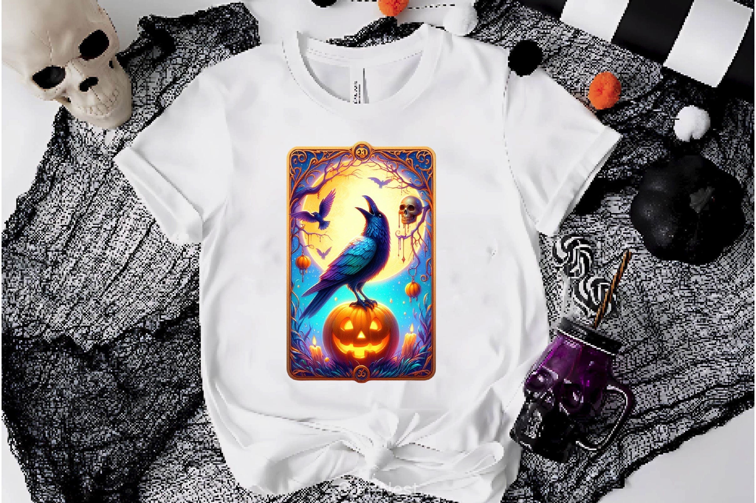 Raven Bird Tarot Card Clipart Bundle 14