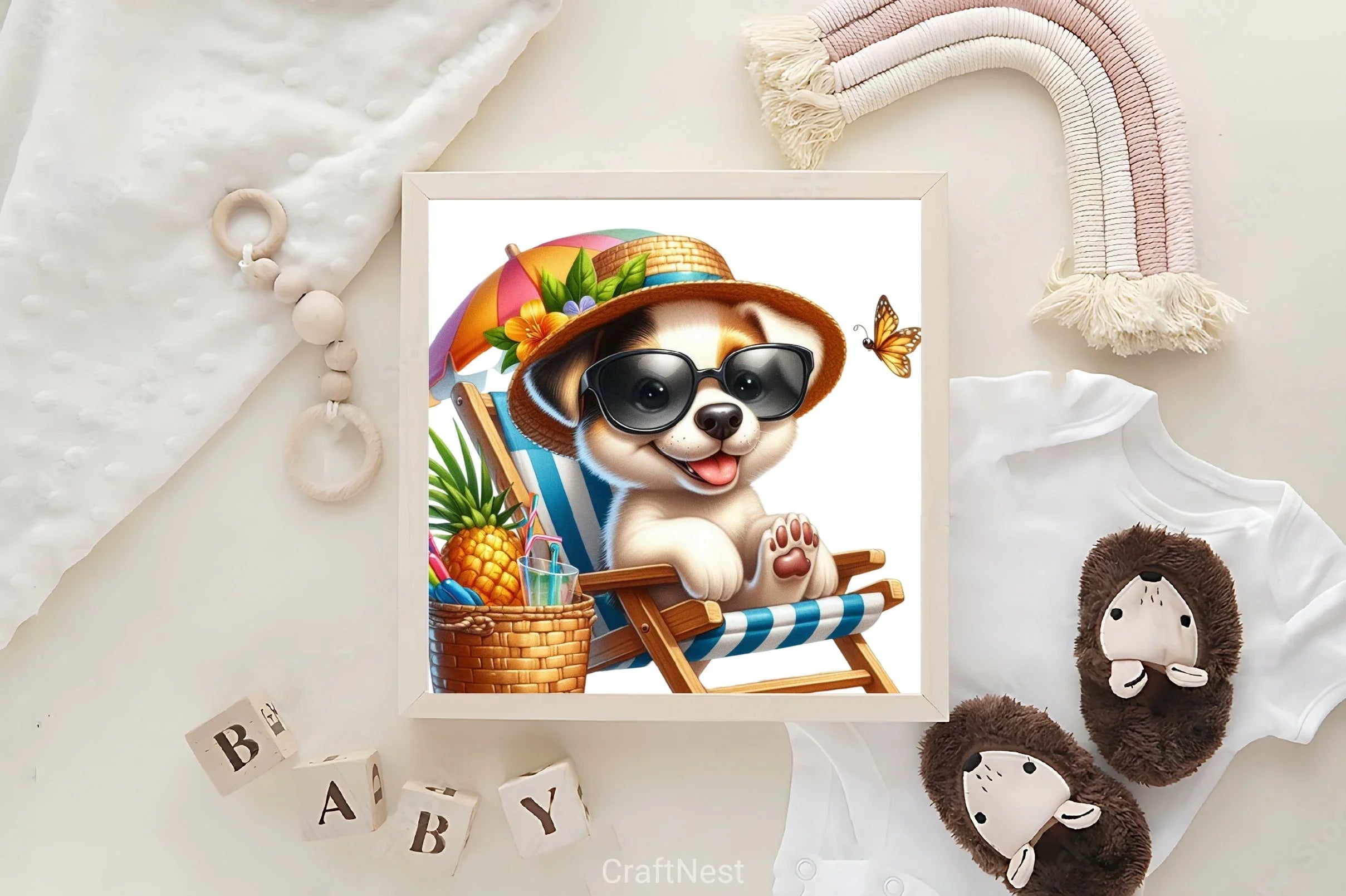 Cute Beach Dog Clipart Bundle - CraftNest - Digital Crafting and Art