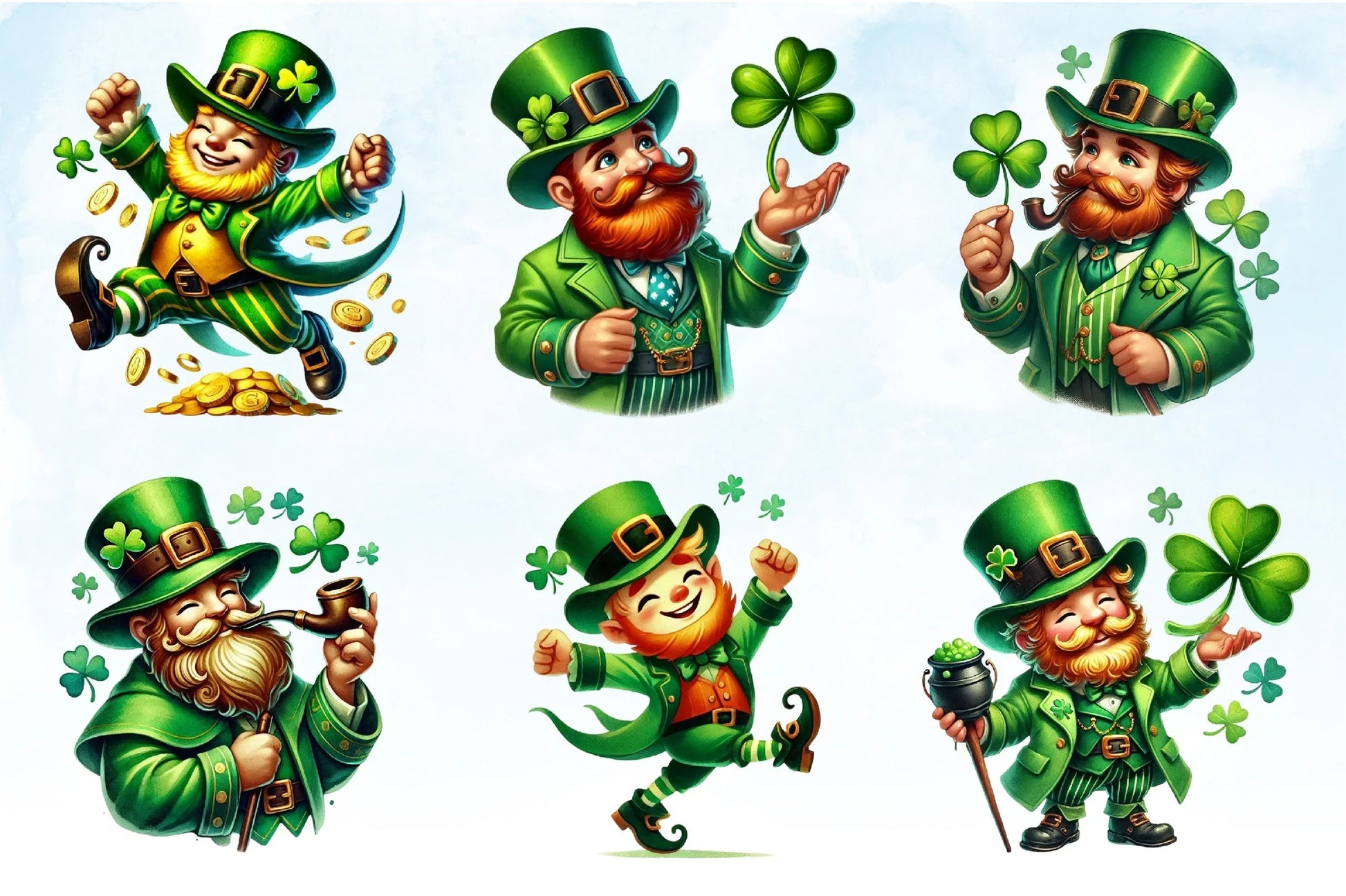 St. Patrick's Day Leprechaun Clipart Bundle - CraftNest - Digital Crafting and Art