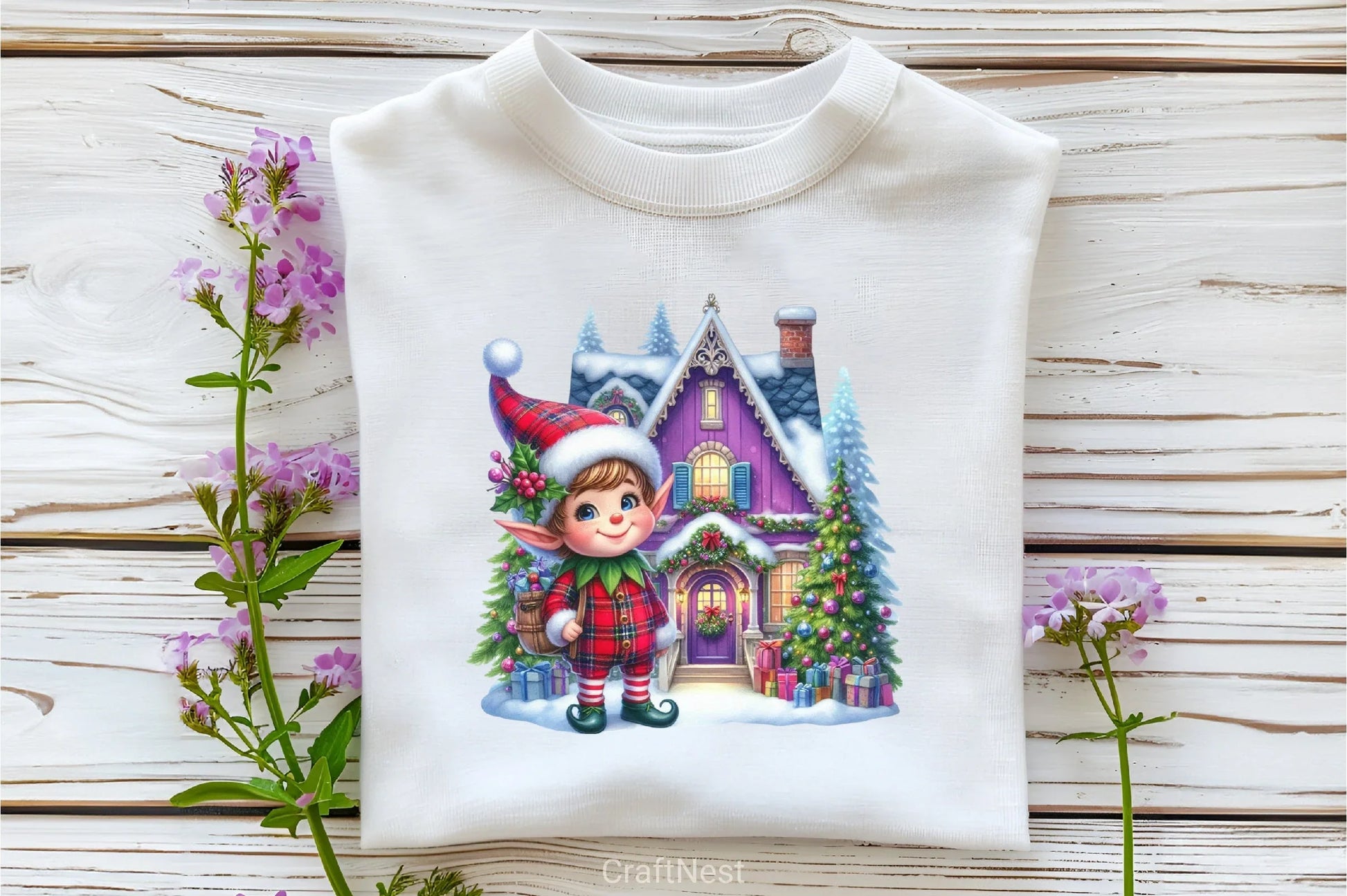 Purple Plaid Christmas Clipart Bundle - CraftNest - Digital Crafting and Art