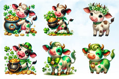 St. Patrick's Cow Clipart Bundle - CraftNest - Digital Crafting and Art