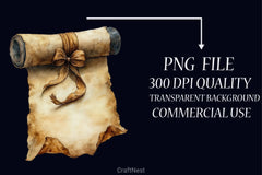 Vintage Medieval Scroll Clipart Bundle - CraftNest - Digital Crafting and Art