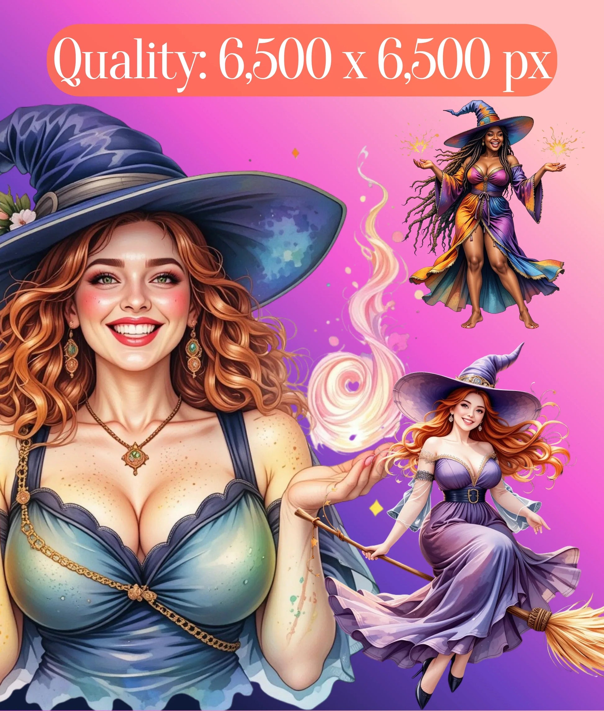 Curvy Witch Clipart Bundle - CraftNest - Digital Crafting and Art