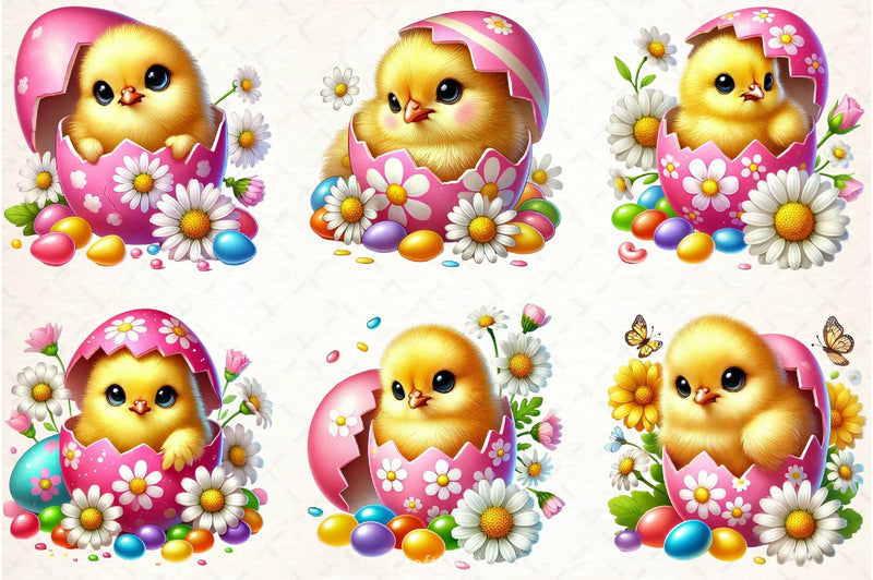 Spring Eggshell Chick Clipart Bundle - CraftNest - Digital Crafting and Art