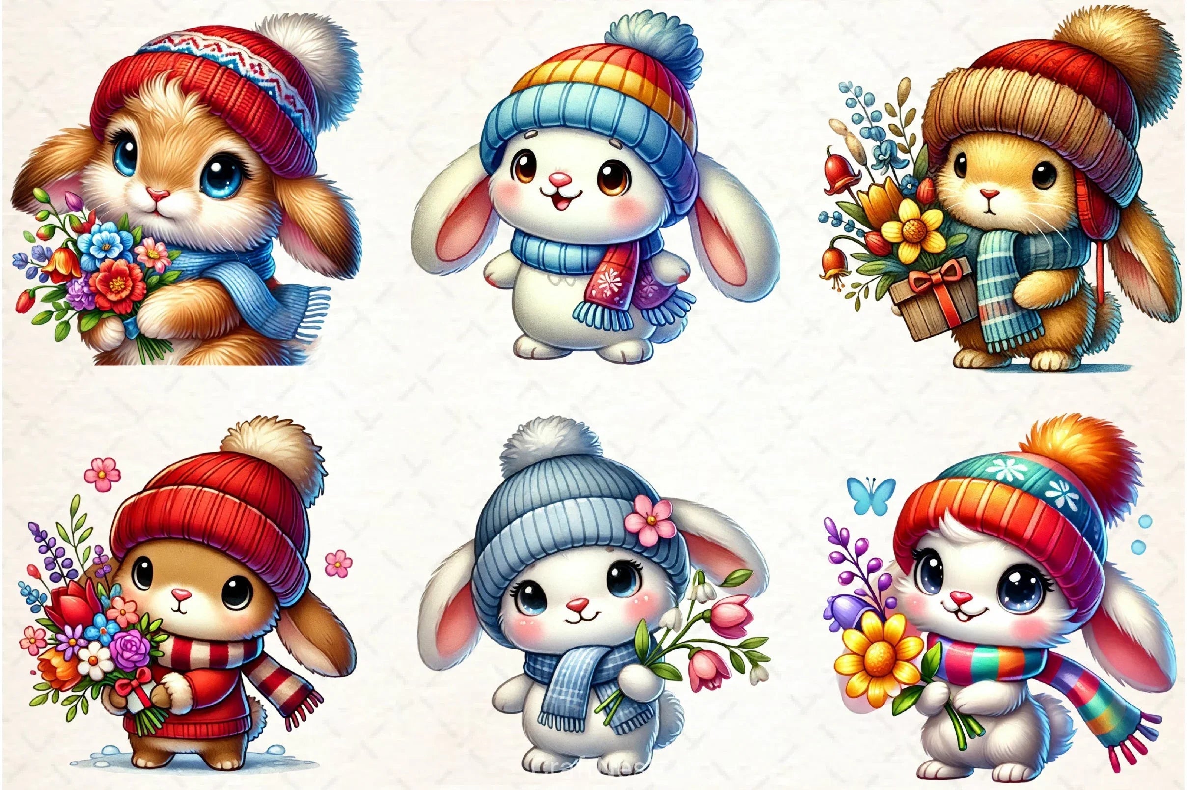 Spring Bunny Clipart Bundle - CraftNest - Digital Crafting and Art