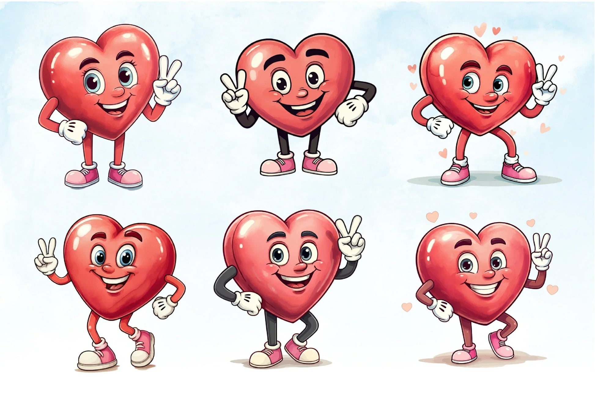 Funny Retro Heart Valentine Clipart Bundle - CraftNest - Digital Crafting and Art