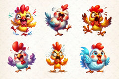 Funny Rooster Clipart Bundle - CraftNest - Digital Crafting and Art