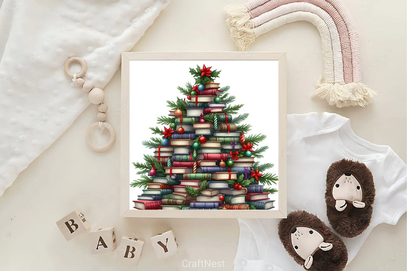 Christmas Book Tree Clipart Bundle - CraftNest - Digital Crafting and Art