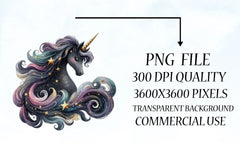 Black Unicorn Clipart Bundle - CraftNest - Digital Crafting and Art