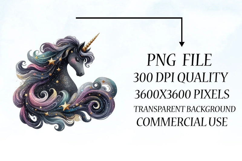Black Unicorn Clipart Bundle - CraftNest - Digital Crafting and Art