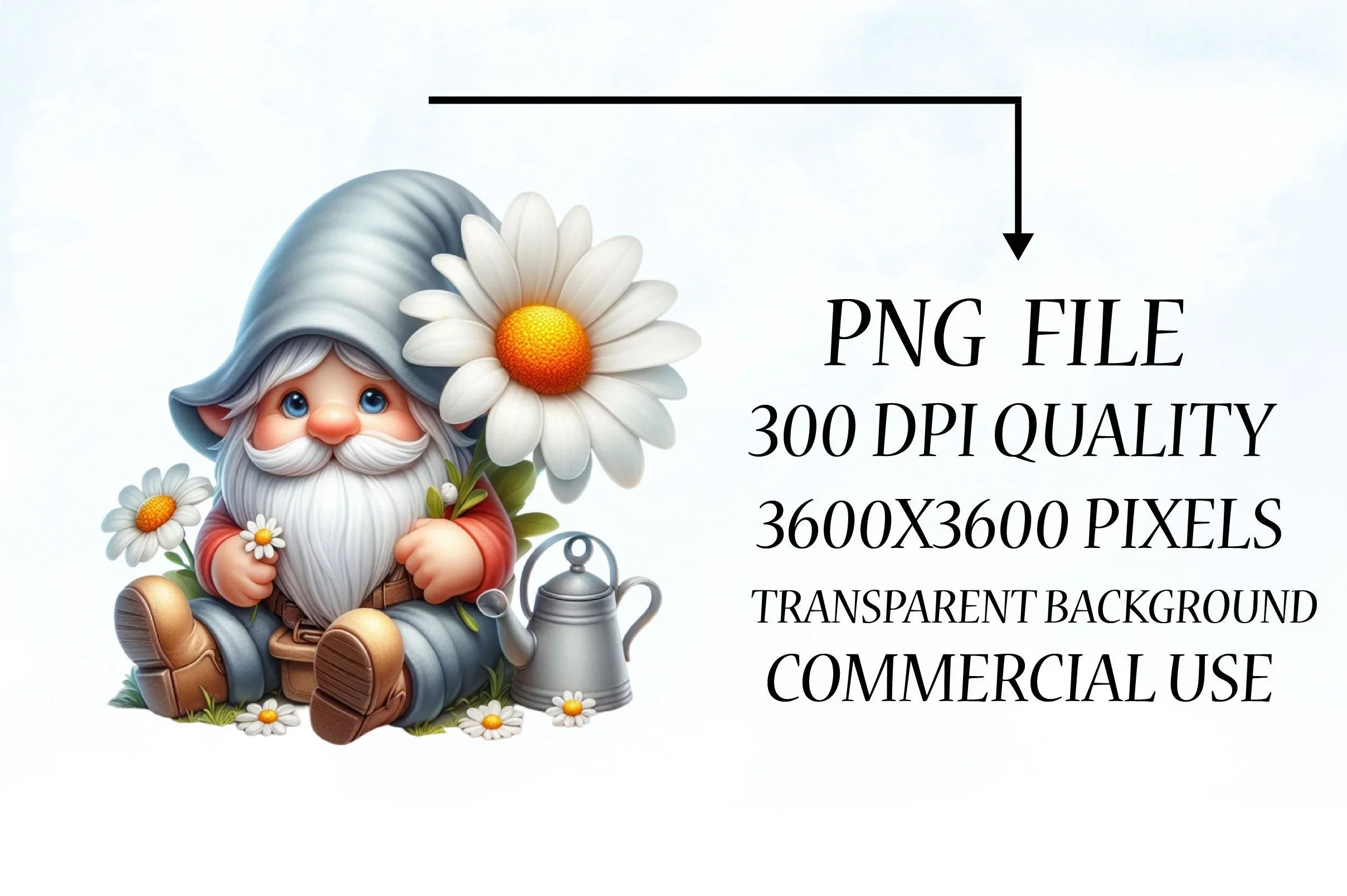 Cute Gnomes Daisy Clipart Bundle - CraftNest - Digital Crafting and Art