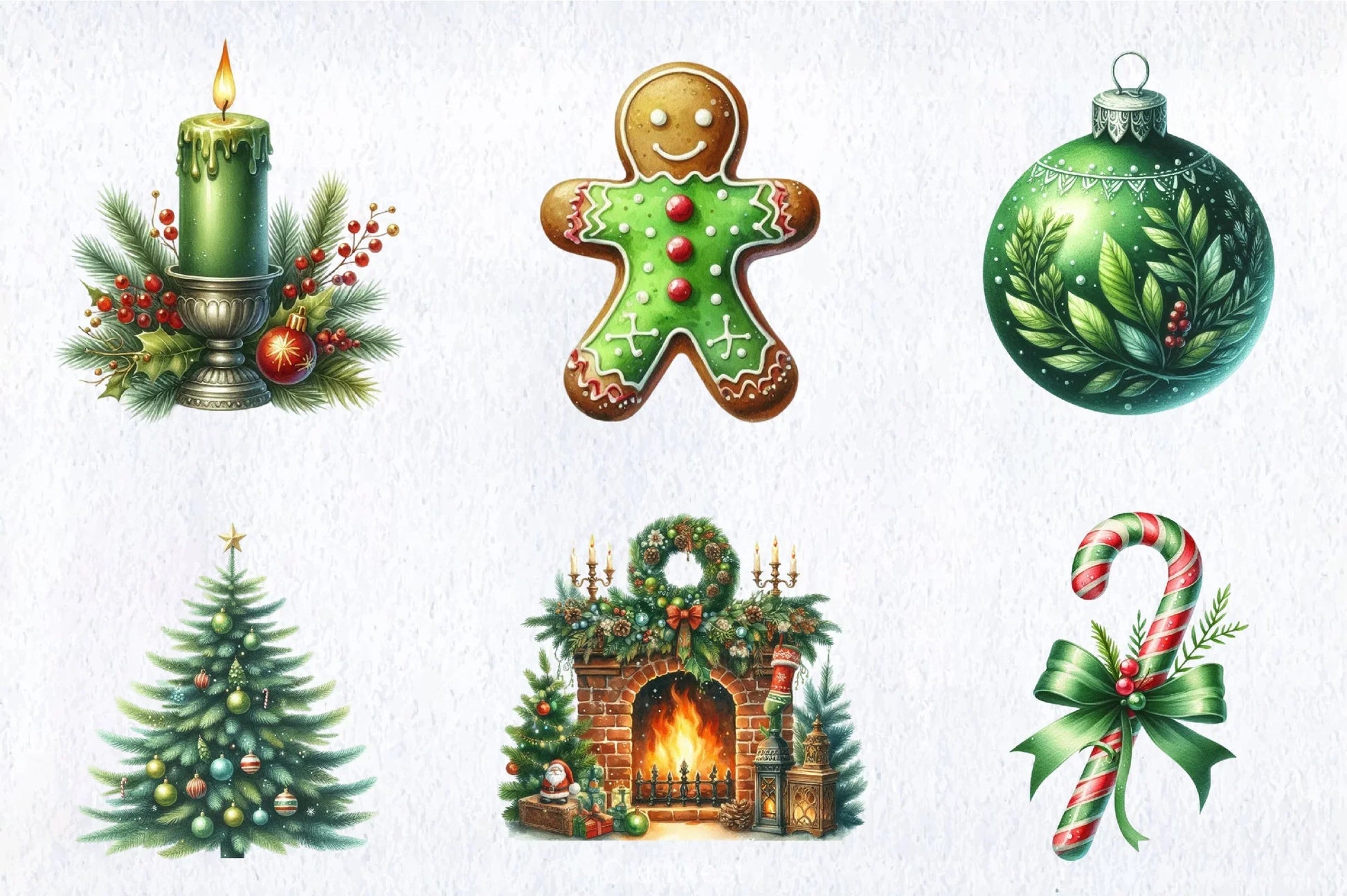 Green Christmas Clipart Bundle - CraftNest - Digital Crafting and Art