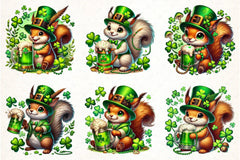 Cute Squirrel St. Patrick's Day Clipart Bundle - CraftNest - Digital Crafting and Art
