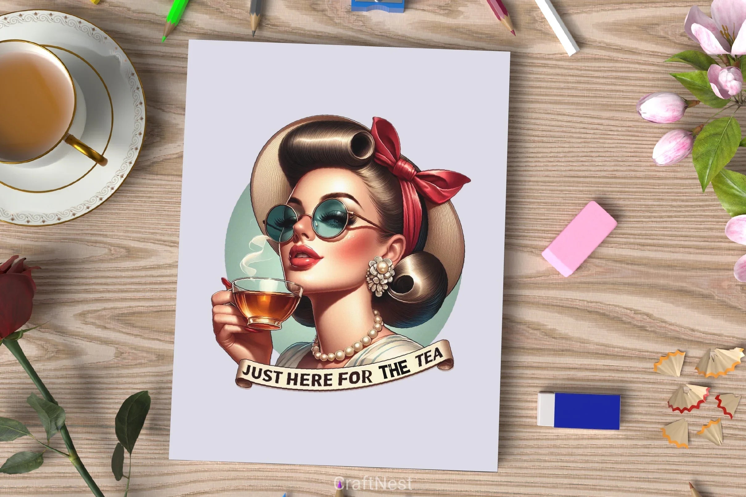 Just Here For The Tea Clipart Bundle 4 - CraftNest - Digital Crafting and Art