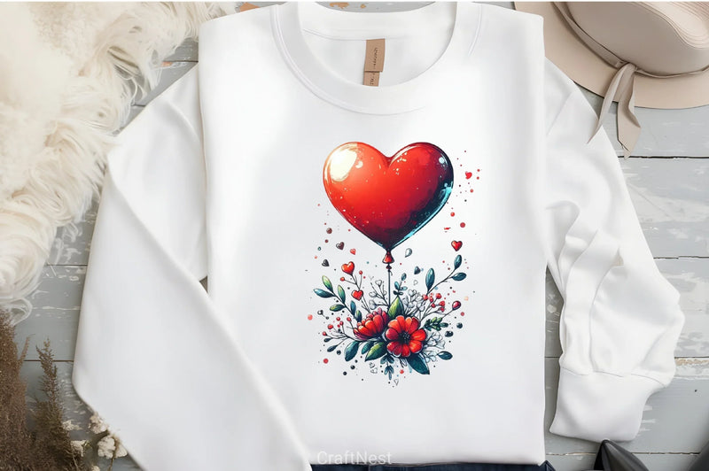 Valentine's Pop Art Heart Balloon Clipart Bundle - CraftNest - Digital Crafting and Art