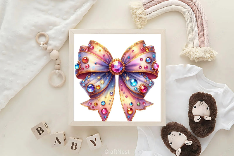 Jewels Bow Clipart Bundle - CraftNest - Digital Crafting and Art