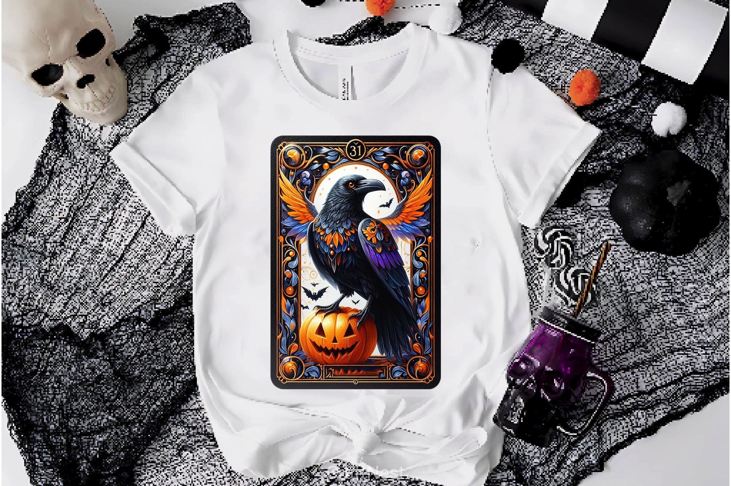 Raven Bird Tarot Card Clipart Bundle 12