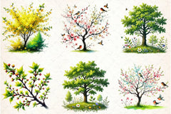 Pastel Spring Trees Clipart Bundle 2 - CraftNest - Digital Crafting and Art