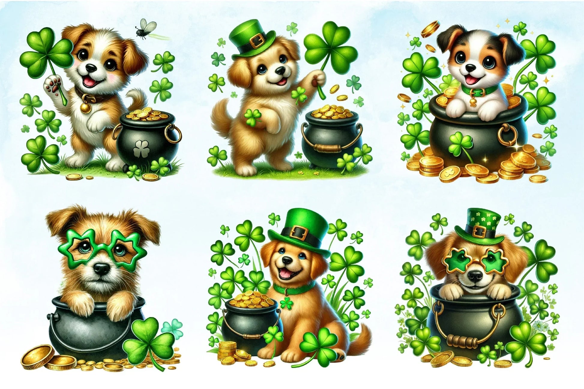 St Patrick's Day Dog Clipart Bundle - CraftNest - Digital Crafting and Art