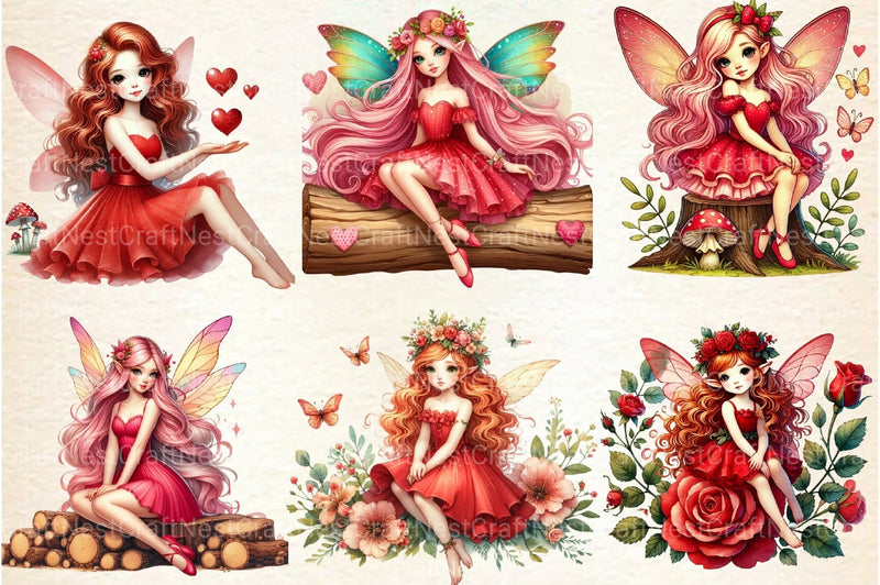 Valentine's Fairy Girl Clipart Bundle - CraftNest - Digital Crafting and Art