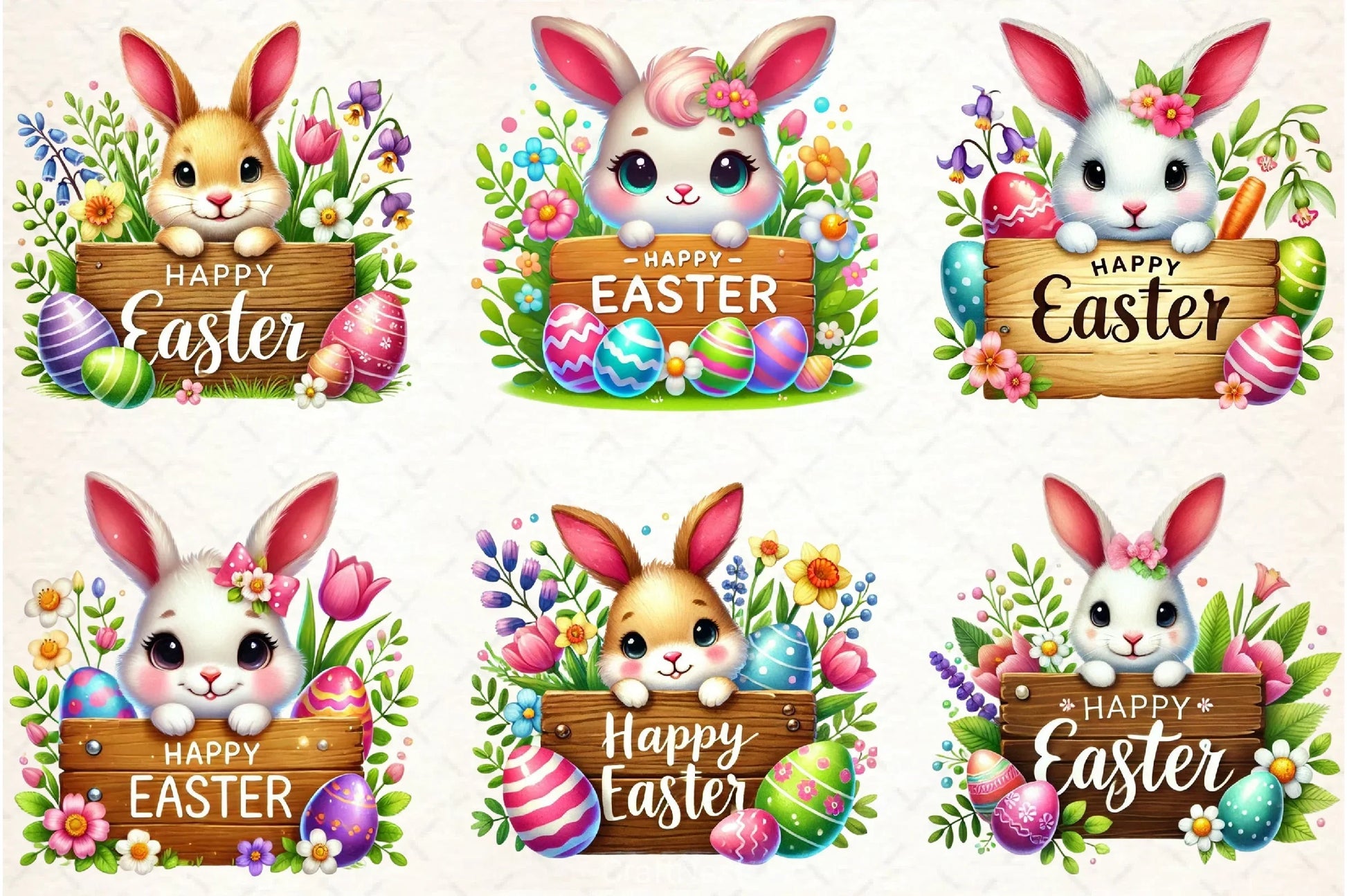 Easter Wooden Sign Clipart Bundle - CraftNest - Digital Crafting and Art