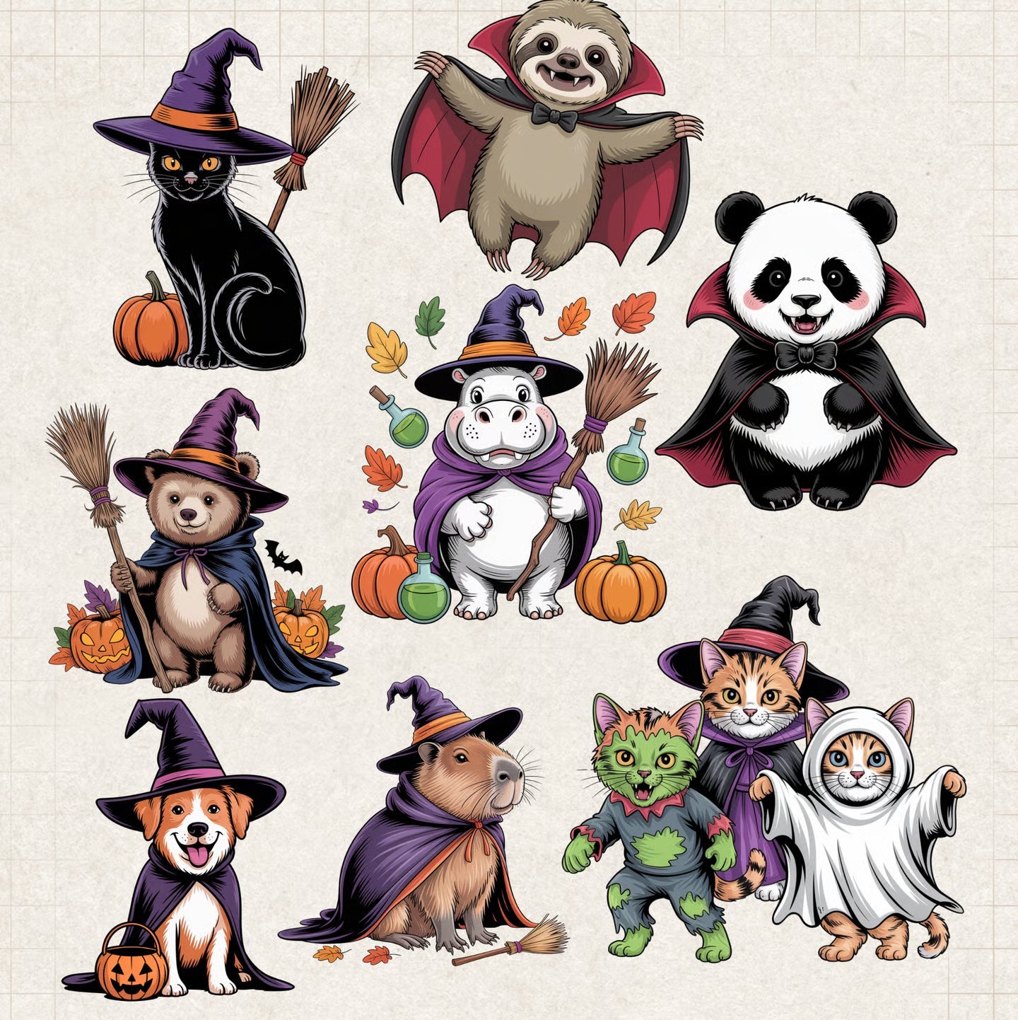 Animal Halloween Clipart - CraftNest - Digital Crafting and Art