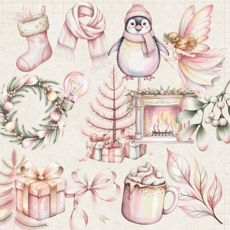 Pastel Pink Christmas Clipart - CraftNest - Digital Crafting and Art