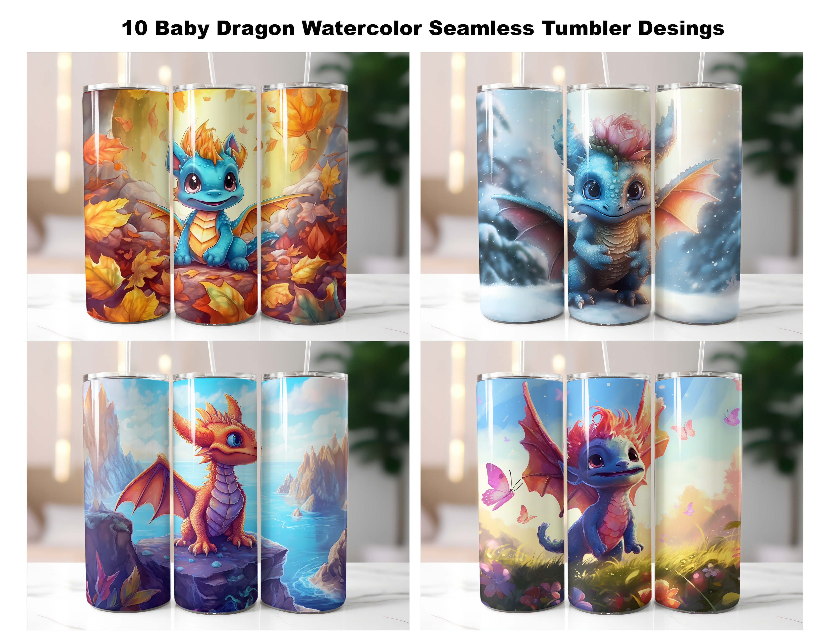 Cute Baby Dragons Tumbler Wrap - CraftNest