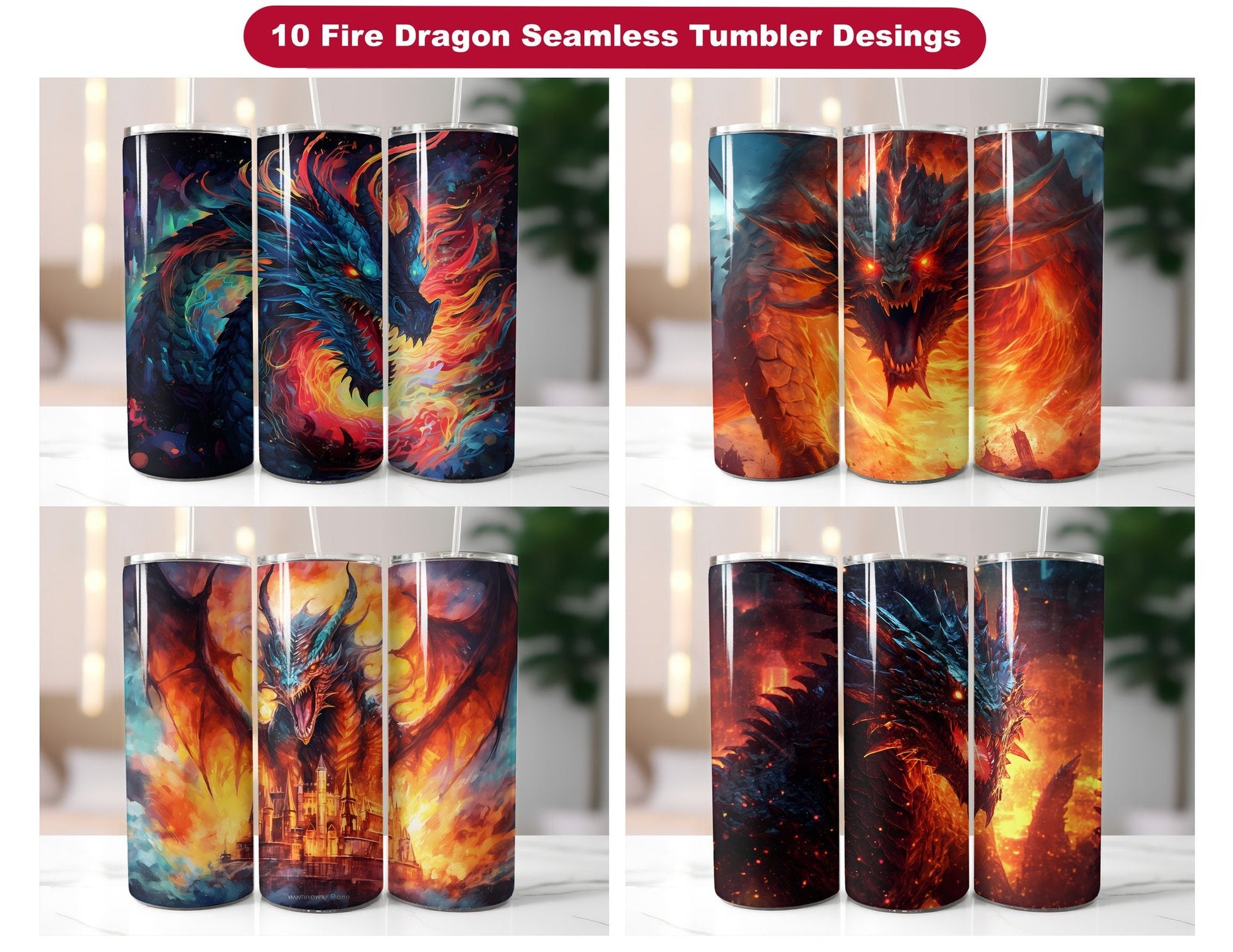 Fire Dragon Tumbler Wrap - CraftNest