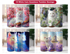 White Cats Tumbler Wrap - CraftNest