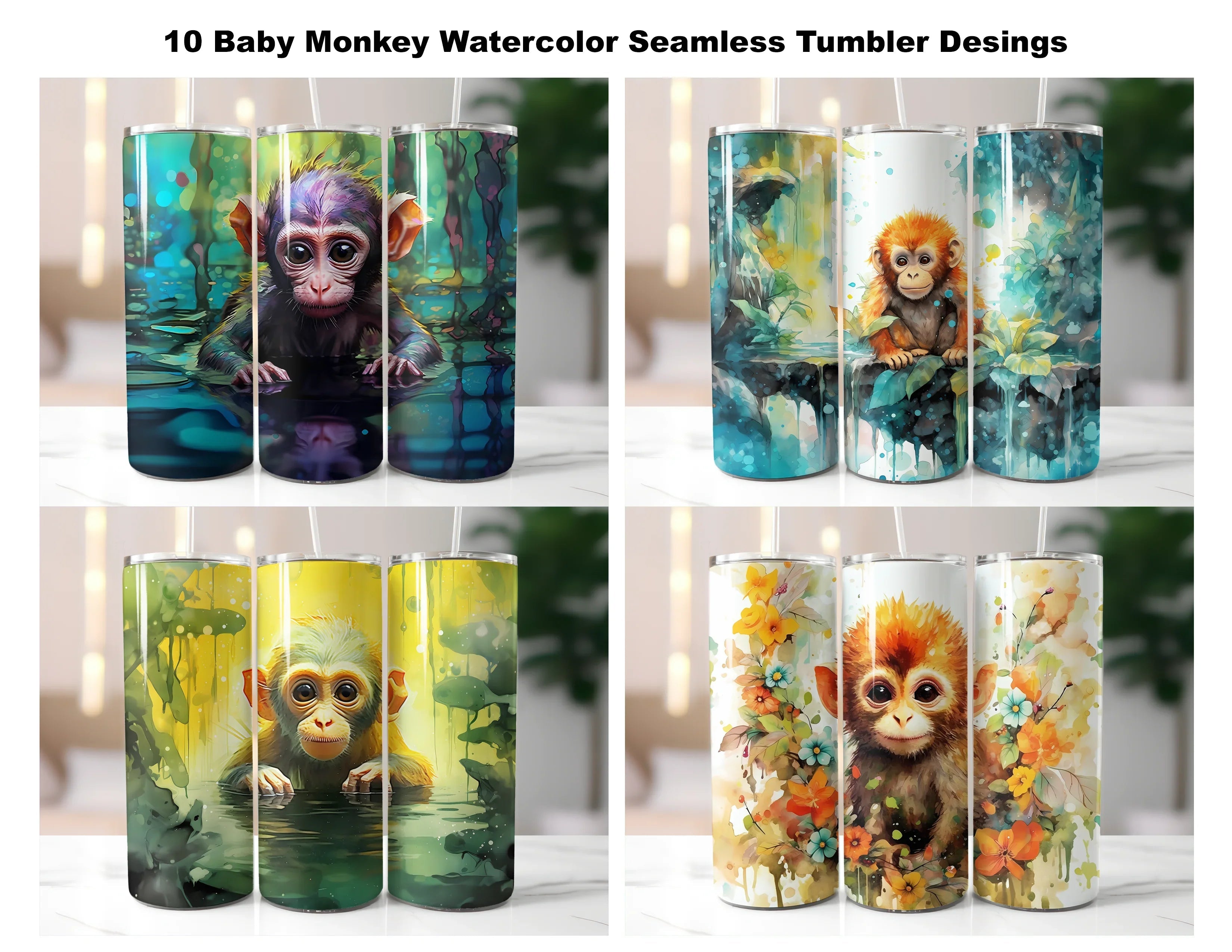 Baby Monkey Tumbler Wrap - CraftNest