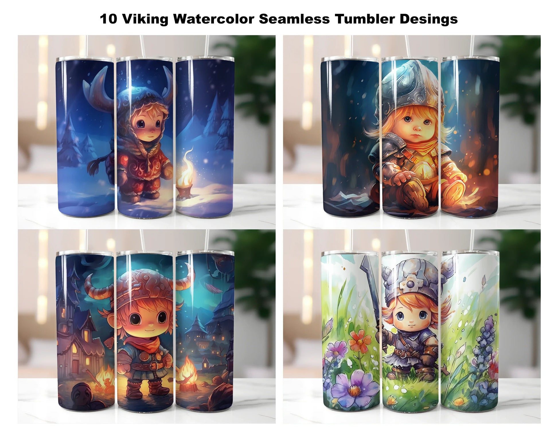 Cute Viking Tumbler Wrap - CraftNest