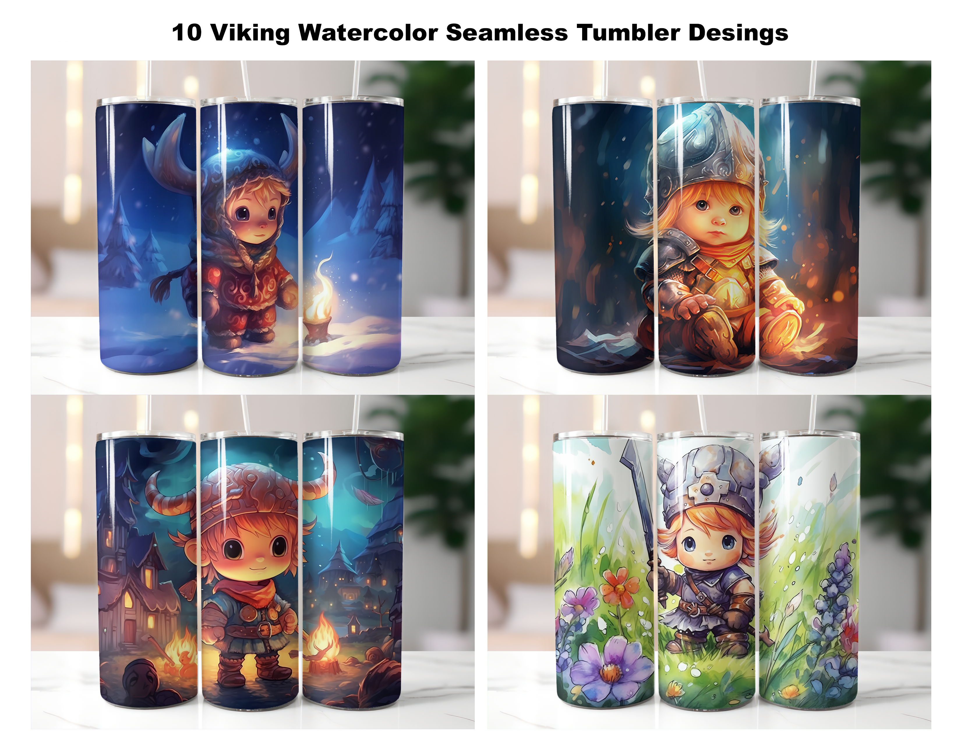 Cute Viking Tumbler Wrap - CraftNest
