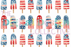 4th of July Popsicles Seamless Digital Paper - CraftNest - Digital Crafting and Art