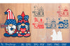 4th of July Patriotic Gnome Papercut SVG Bundle