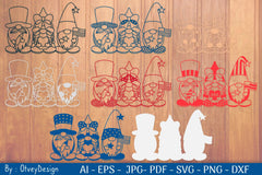 4th of July Patriotic Gnome Papercut SVG Bundle - CraftNest - Digital Crafting and Art