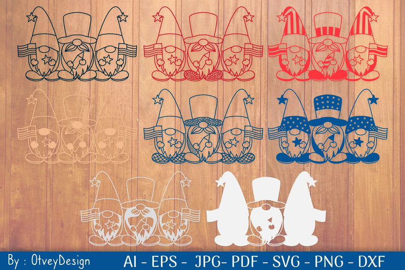 4th of July Patriotic Gnome Papercut SVG Bundle - CraftNest - Digital Crafting and Art