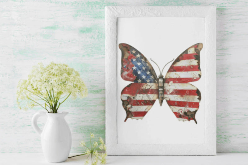 4th of July Floral Butterflies Clipart Bundle - CraftNest - Digital Crafting and Art