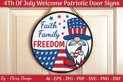 4th of July Patriotic Door Sign SVG Bundle - CraftNest - Digital Crafting and Art