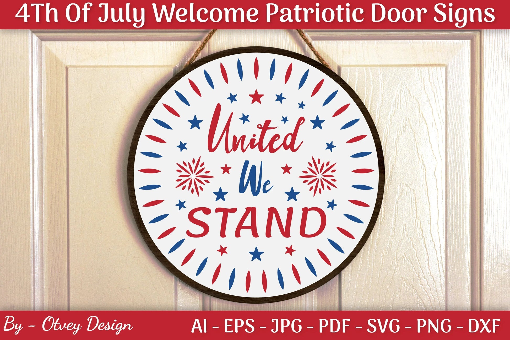 4th of July Patriotic Welcome Door Sign SVG Bundle - CraftNest - Digital Crafting and Art