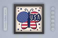 4th of July USA Butterfly Papercut SVG Bundle - CraftNest - Digital Crafting and Art