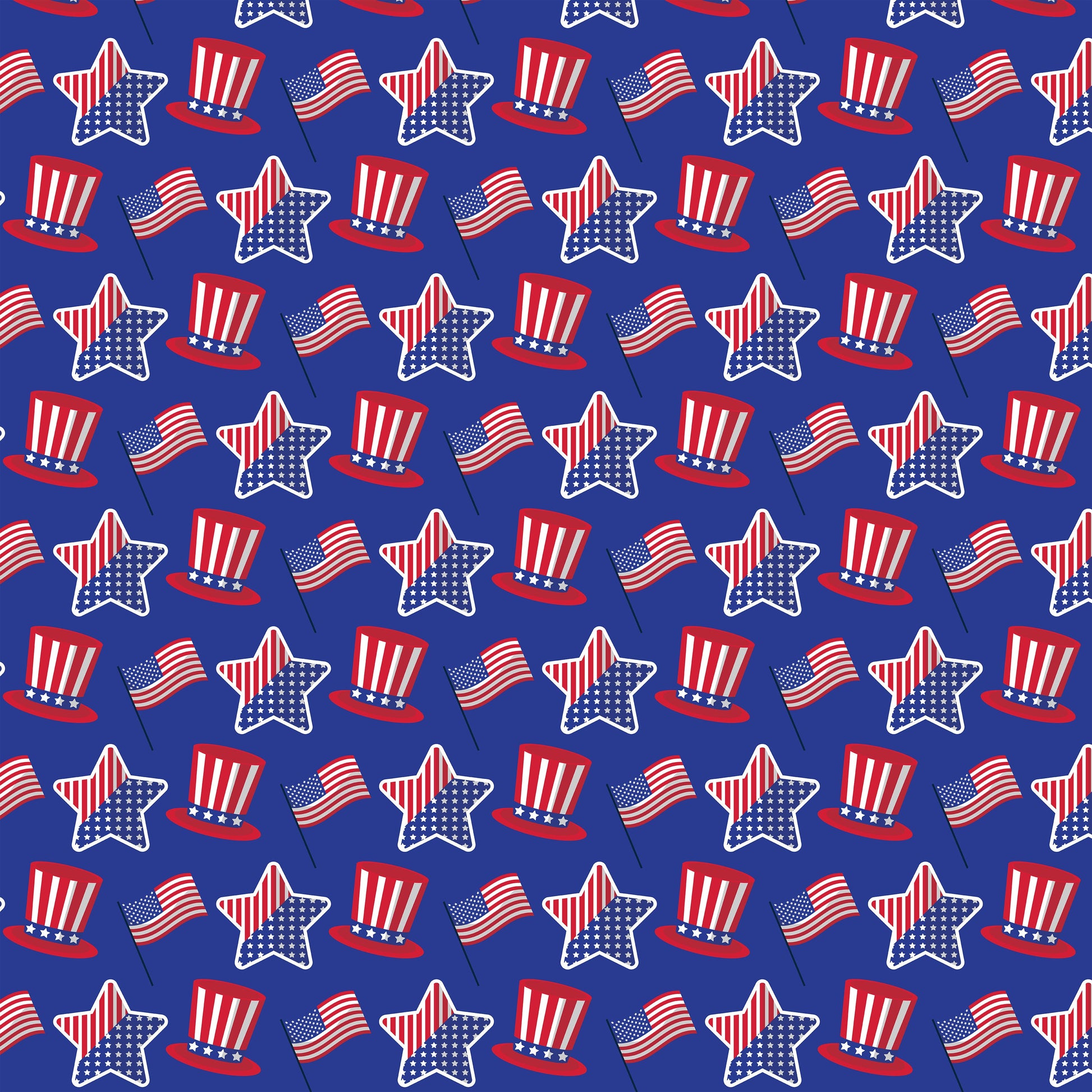 4th of July Seamless Digital Paper - CraftNest - Digital Crafting and Art