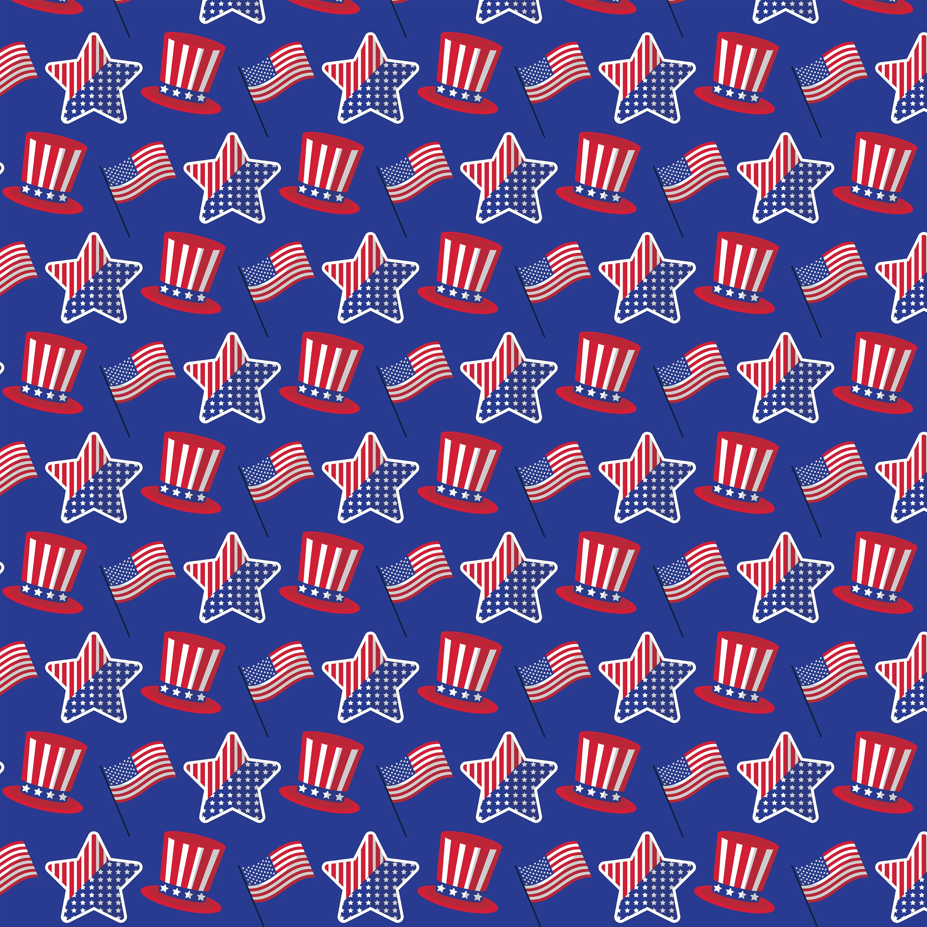 4th of July Seamless Digital Paper - CraftNest - Digital Crafting and Art