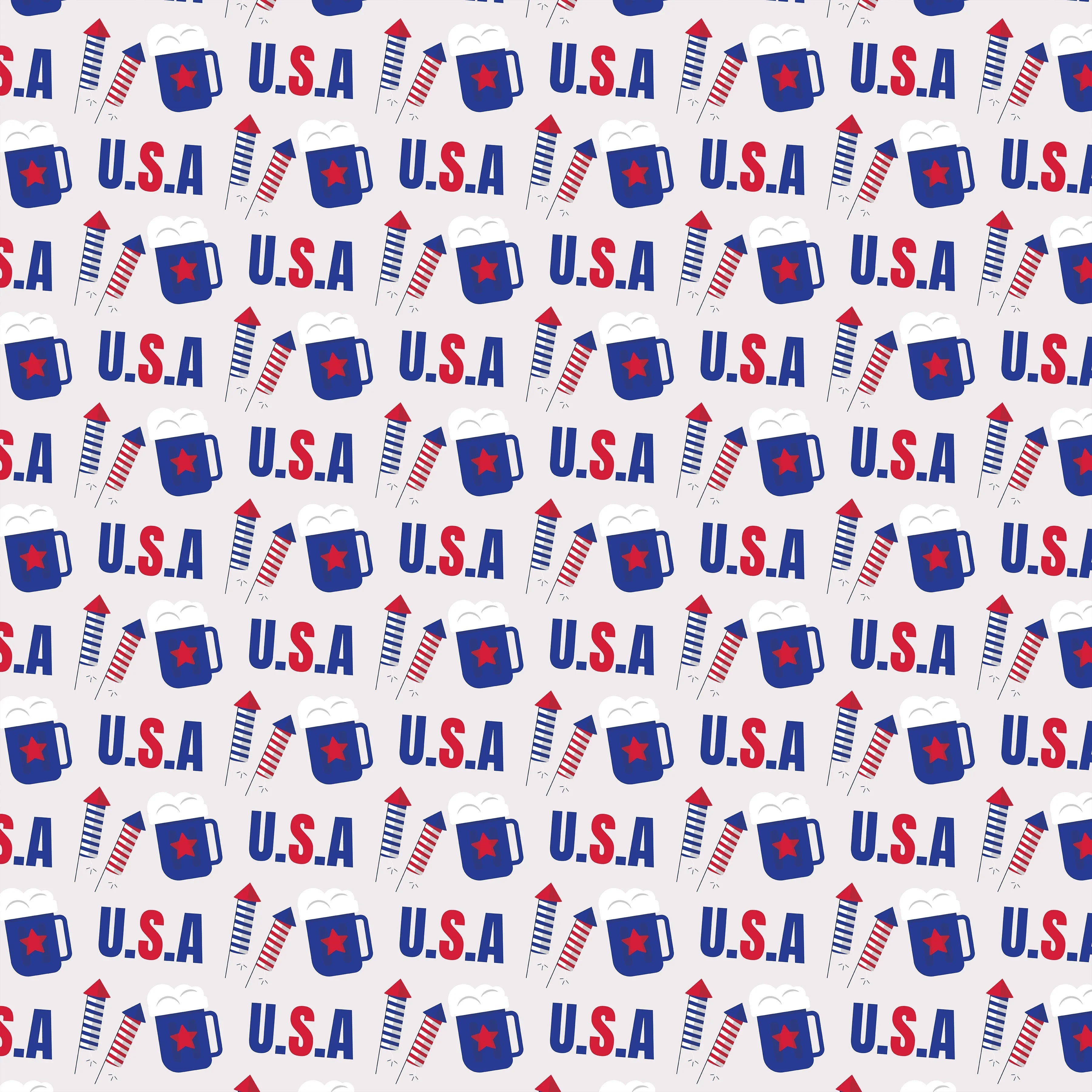 4th of July Seamless Digital Paper - CraftNest - Digital Crafting and Art