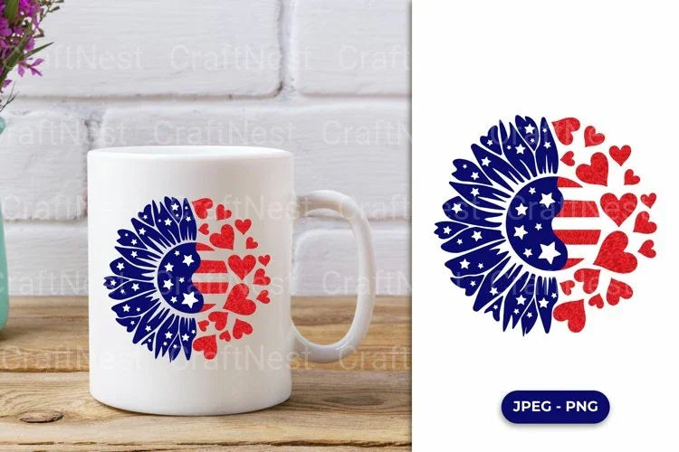 4th of July Sunflower Heart Clipart Bundle - CraftNest - Digital Crafting and Art