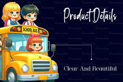 Children Riding On The School Bus Clipart Bundle - CraftNest - Digital Crafting and Art