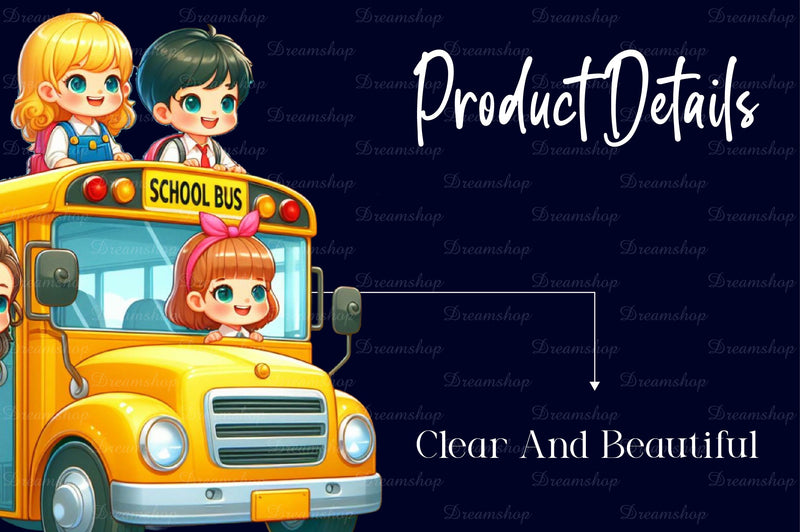 Children Riding On The School Bus Clipart Bundle - CraftNest - Digital Crafting and Art