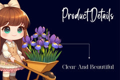 Little Cute Girl And Flowers Clipart Bundle - CraftNest - Digital Crafting and Art