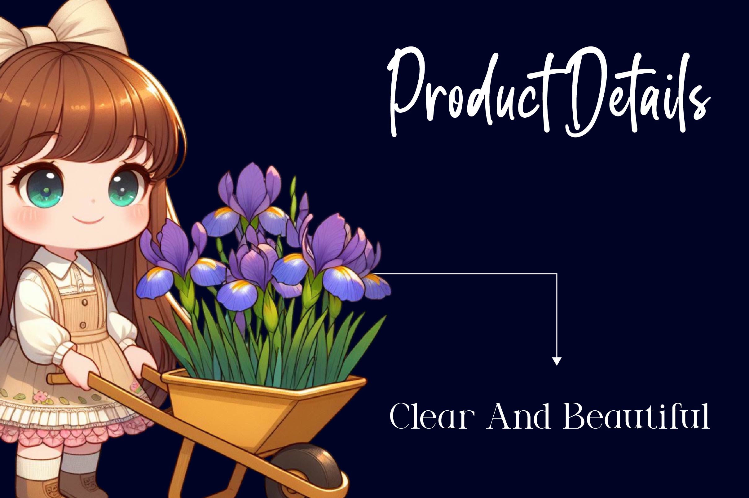 Little Cute Girl And Flowers Clipart Bundle - CraftNest - Digital Crafting and Art