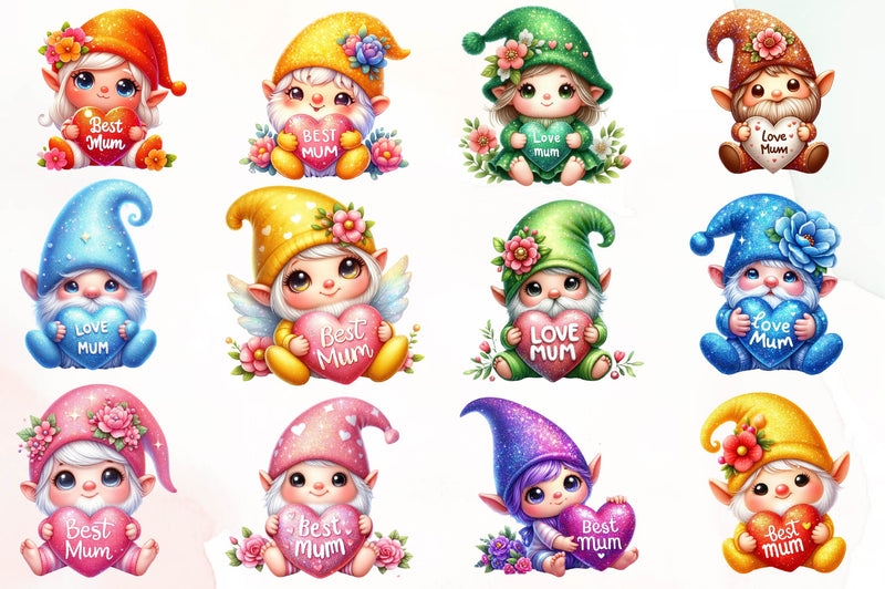 Mother's Day Gnomes Clipart Bundle 1 - CraftNest - Digital Crafting and Art
